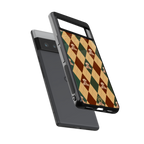 ted checkered pattern back phone cover | glass case for google pixel 6 pro