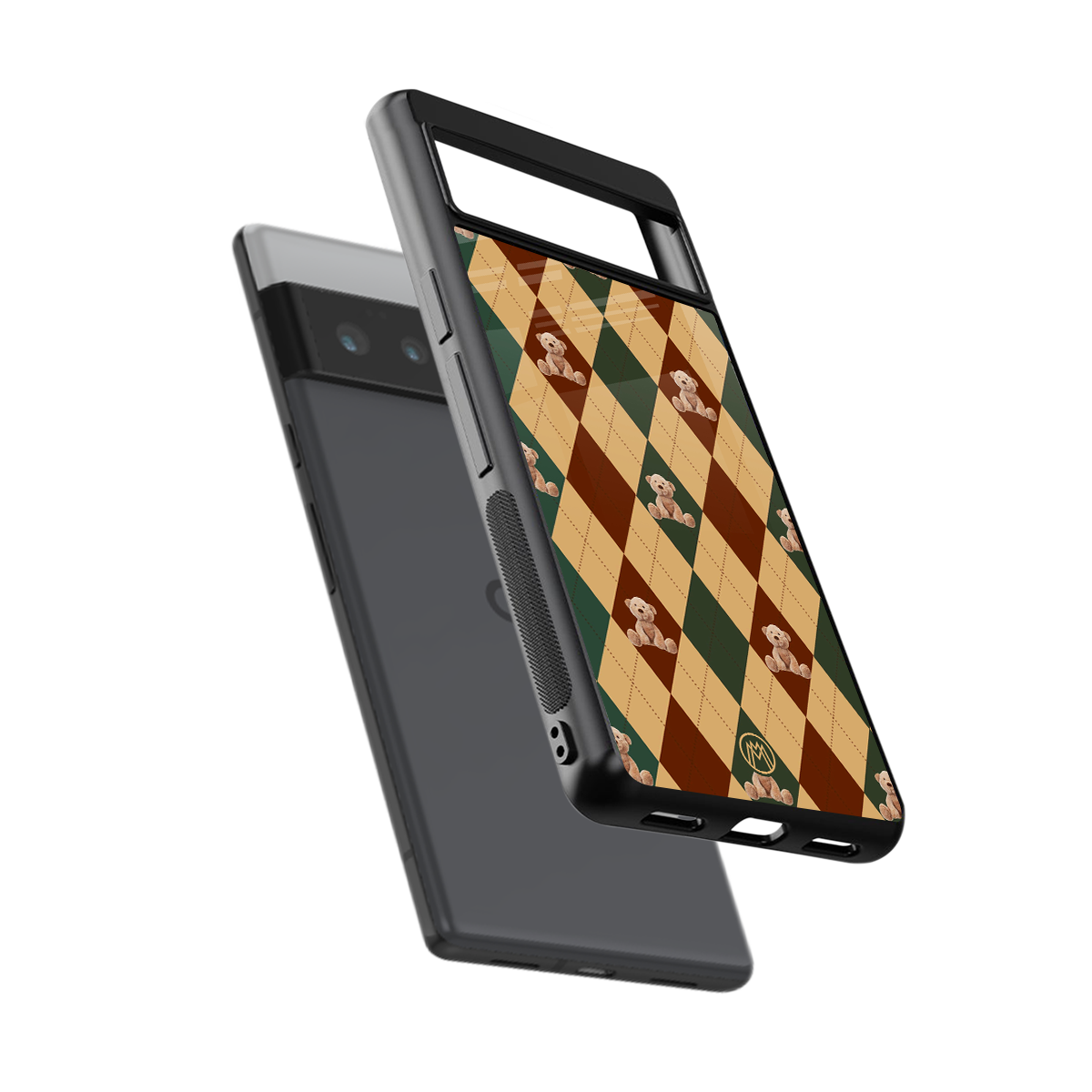 ted checkered pattern back phone cover | glass case for google pixel 6 pro