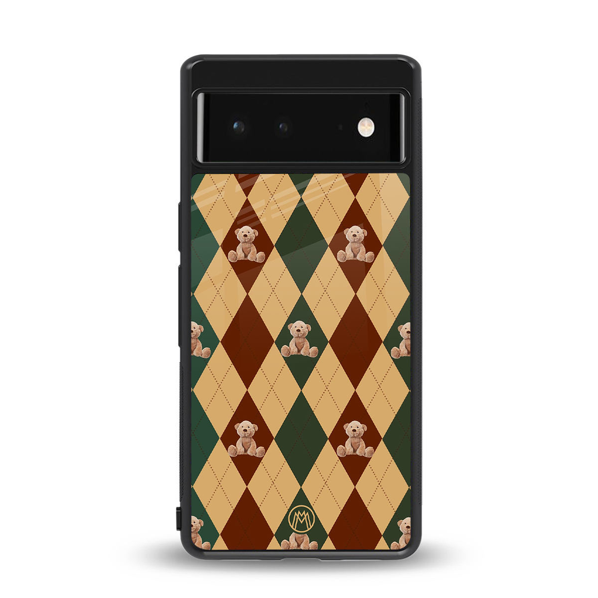 ted checkered pattern back phone cover | glass case for google pixel 6