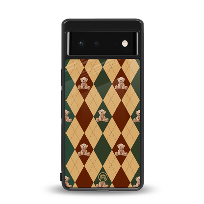 ted checkered pattern back phone cover | glass case for Google Pixel 6A