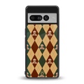 ted checkered pattern back phone cover | glass case for google pixel 7 pro
