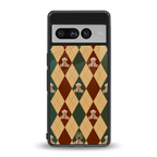 ted checkered pattern back phone cover | glass case for google pixel 7 pro