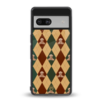 ted checkered pattern back phone cover | glass case for Google Pixel 7