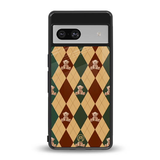 ted checkered pattern back phone cover | glass case for Google Pixel 7A
