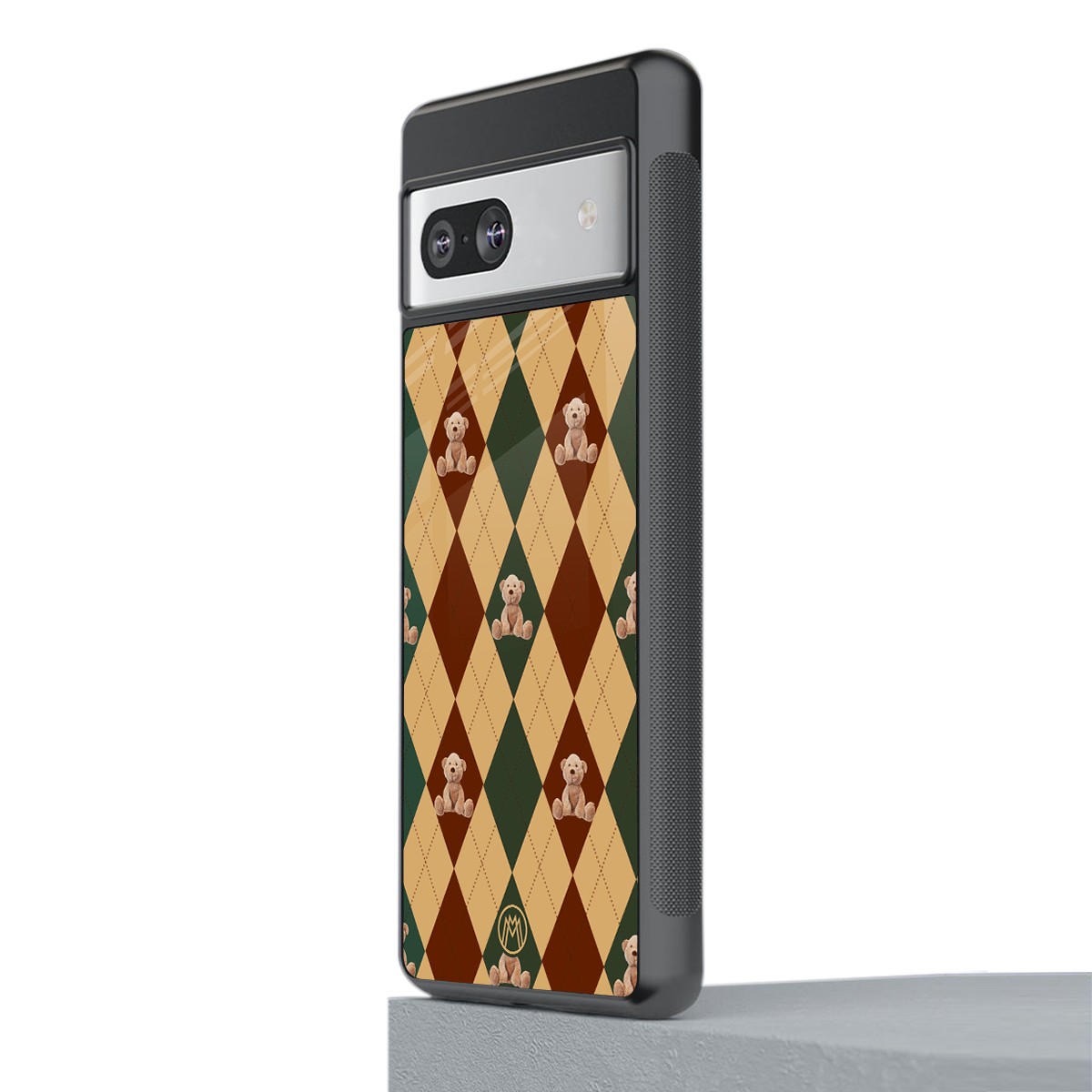 ted checkered pattern back phone cover | glass case for Google Pixel 7A