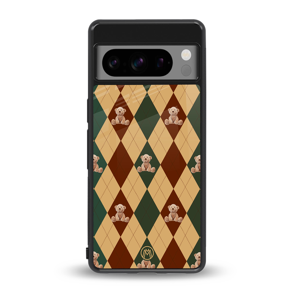 ted checkered pattern back phone cover | glass case for google pixel 8 pro