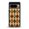 ted checkered pattern back phone cover | glass case for google pixel 8 pro