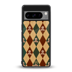 ted checkered pattern back phone cover | glass case for google pixel 8 pro
