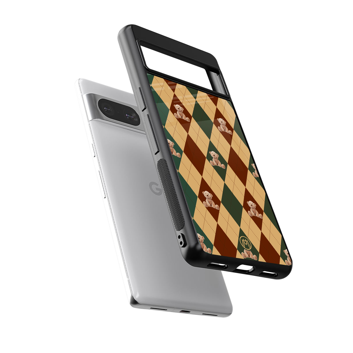 ted checkered pattern back phone cover | glass case for Google Pixel 8