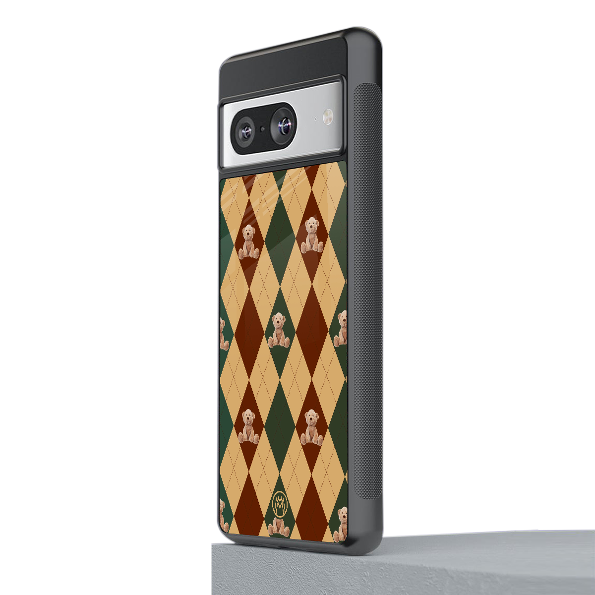 ted checkered pattern back phone cover | glass case for Google Pixel 8