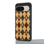 ted checkered pattern back phone cover | glass case for google pixel 9