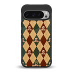 ted checkered pattern back phone cover | glass case for google pixel 9 pro
