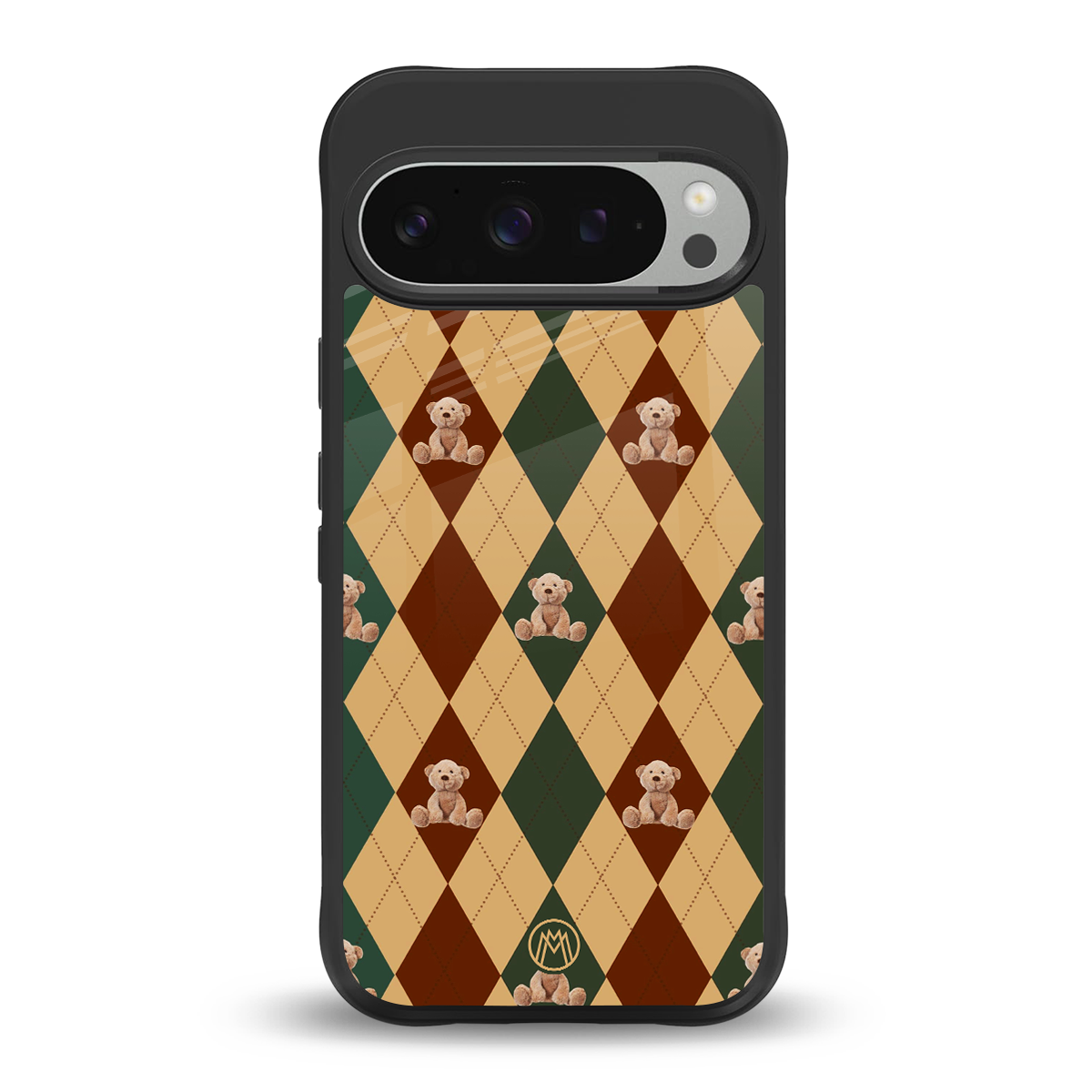 ted checkered pattern back phone cover | glass case for google pixel 9 pro