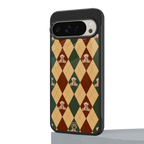 ted checkered pattern back phone cover | glass case for google pixel 9 pro