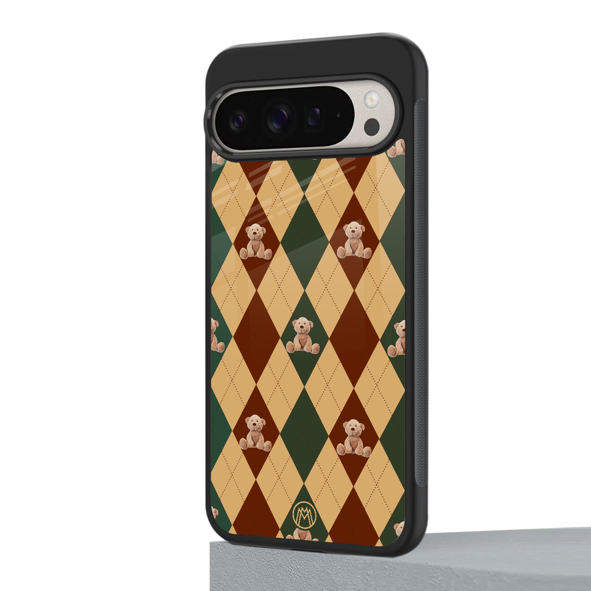 ted checkered pattern back phone cover | glass case for google pixel 9 pro