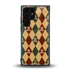 ted checkered pattern back phone cover | glass case for samsung galaxy s23 ultra