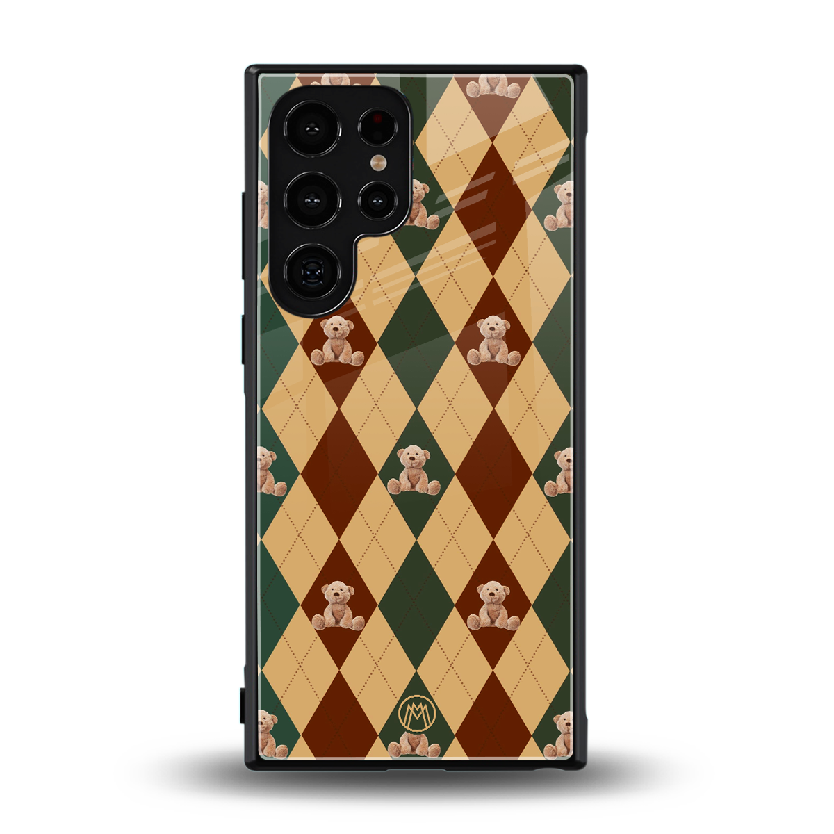 ted checkered pattern back phone cover | glass case for samsung galaxy s23 ultra