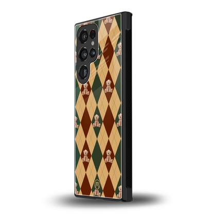 ted checkered pattern back phone cover | glass case for samsung galaxy s24 ultra