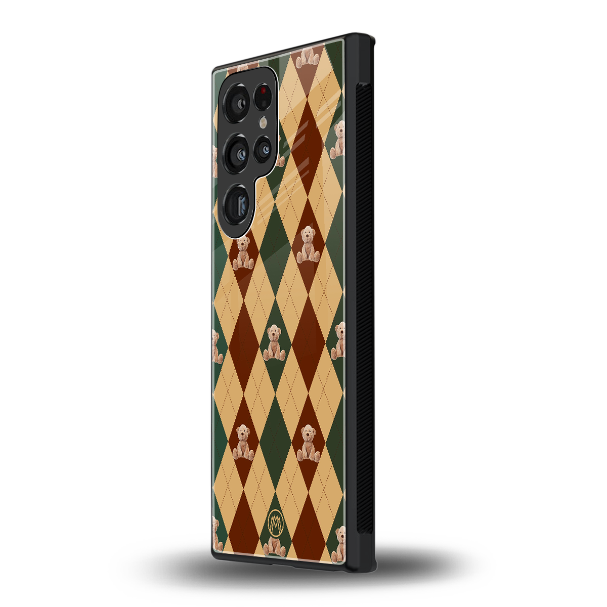 ted checkered pattern back phone cover | glass case for samsung galaxy s23 ultra