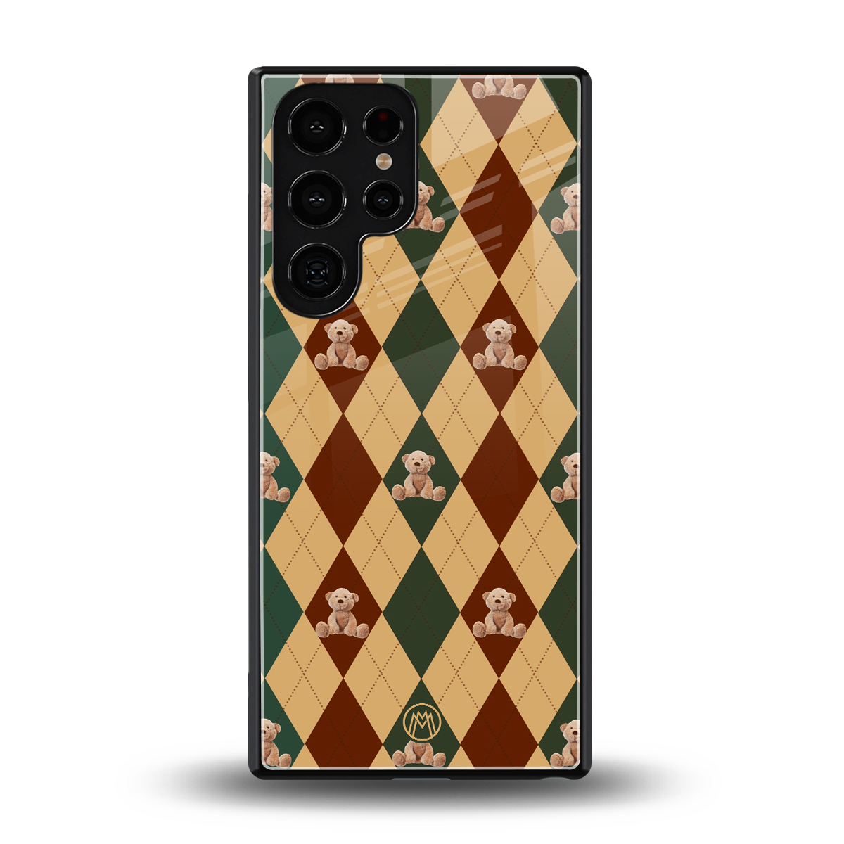 ted checkered pattern back phone cover | glass case for samsung galaxy s25 ultra
