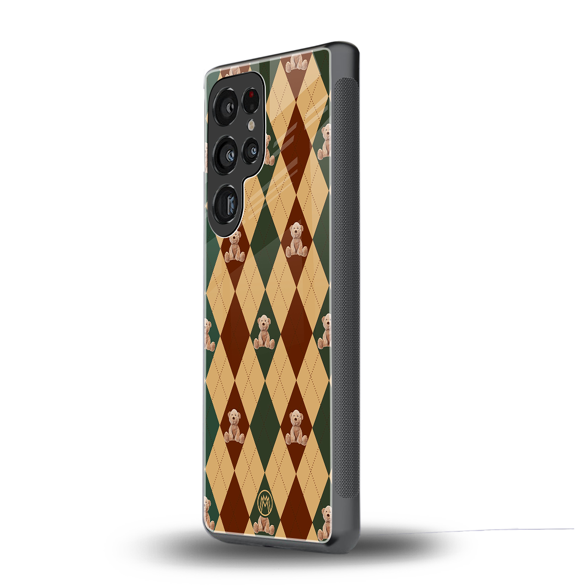 ted checkered pattern back phone cover | glass case for samsung galaxy s25 ultra