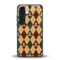 ted checkered pattern back phone cover | glass case for samsung galaxy s24 plus