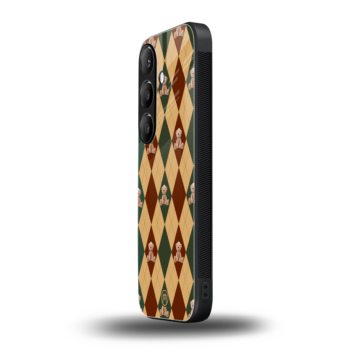 ted checkered pattern back phone cover | glass case for samsung galaxy s25 plus
