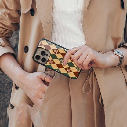 ted checkered pattern back phone cover | glass case for samsung galaxy s23 ultra