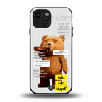 teddy back phone cover | glass case for iphone 13 mini