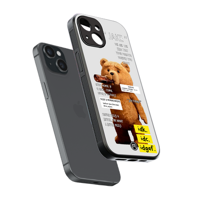 teddy back phone cover | glass case for iphone 13 mini