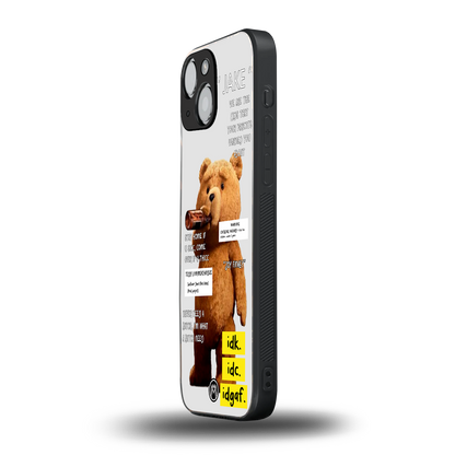 teddy back phone cover | glass case for iphone 13 mini