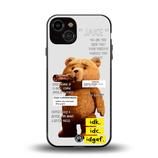 teddy back phone cover | glass case for iphone 13
