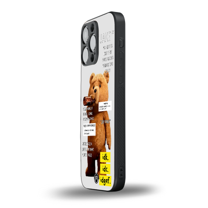 teddy back phone cover | glass case for iphone 14 pro max