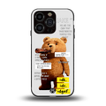 teddy back phone cover | glass case for iphone 15 pro