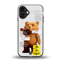 teddy back phone cover | glass case for iphone 16 plus