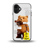 teddy back phone cover | glass case for iphone 16 plus