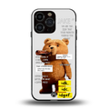 teddy back phone cover | glass case for iphone 16 pro max