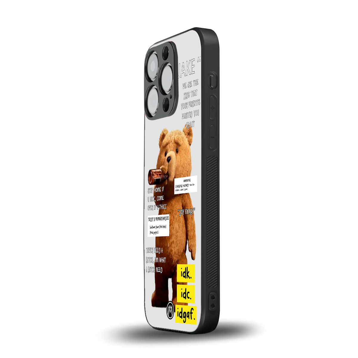 teddy back phone cover | glass case for iphone 16 pro