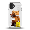 teddy back phone cover | glass case for iphone 16