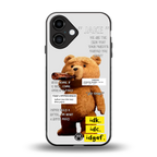 teddy back phone cover | glass case for iphone 16