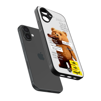 teddy back phone cover | glass case for iphone 16