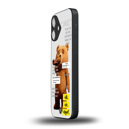 teddy back phone cover | glass case for iphone 16