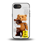 teddy back phone cover | glass case for iphone 16e
