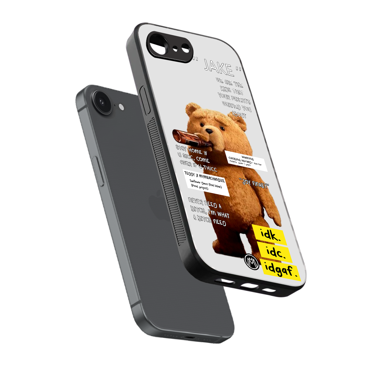 teddy back phone cover | glass case for iphone 16e