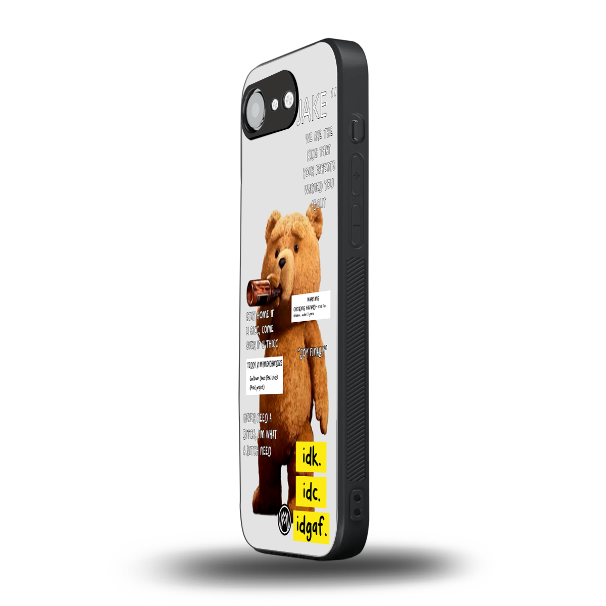 teddy back phone cover | glass case for iphone 16e
