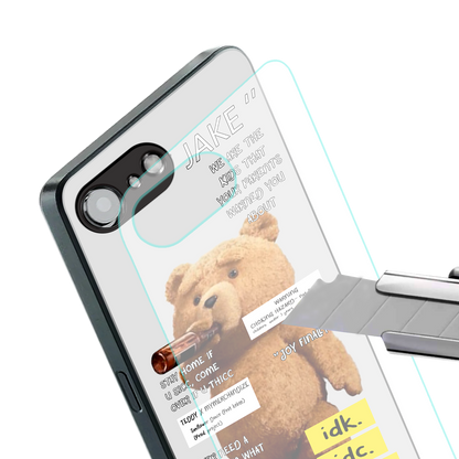 teddy back phone cover | glass case for iphone 16e
