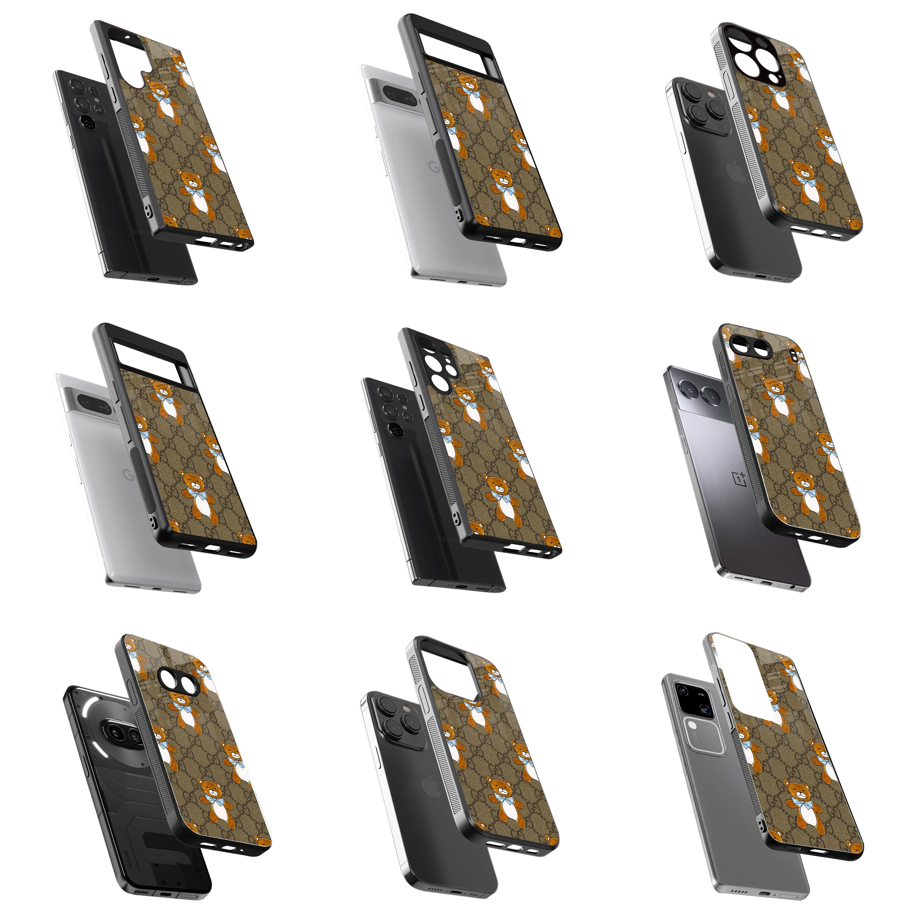 Durable Glass Back Mobile Case for iPhone, Samsung, OnePlus, Google Pixel, Redmi, Vivo, Oppo