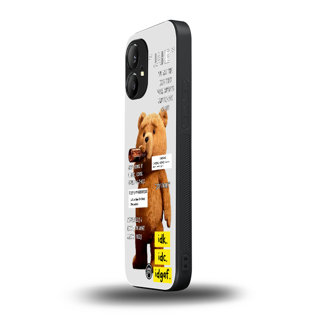 teddy back phone cover | glass case for nothing phone 1