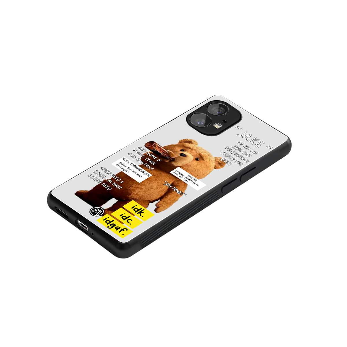 teddy back phone cover | glass case for nothing phone 1