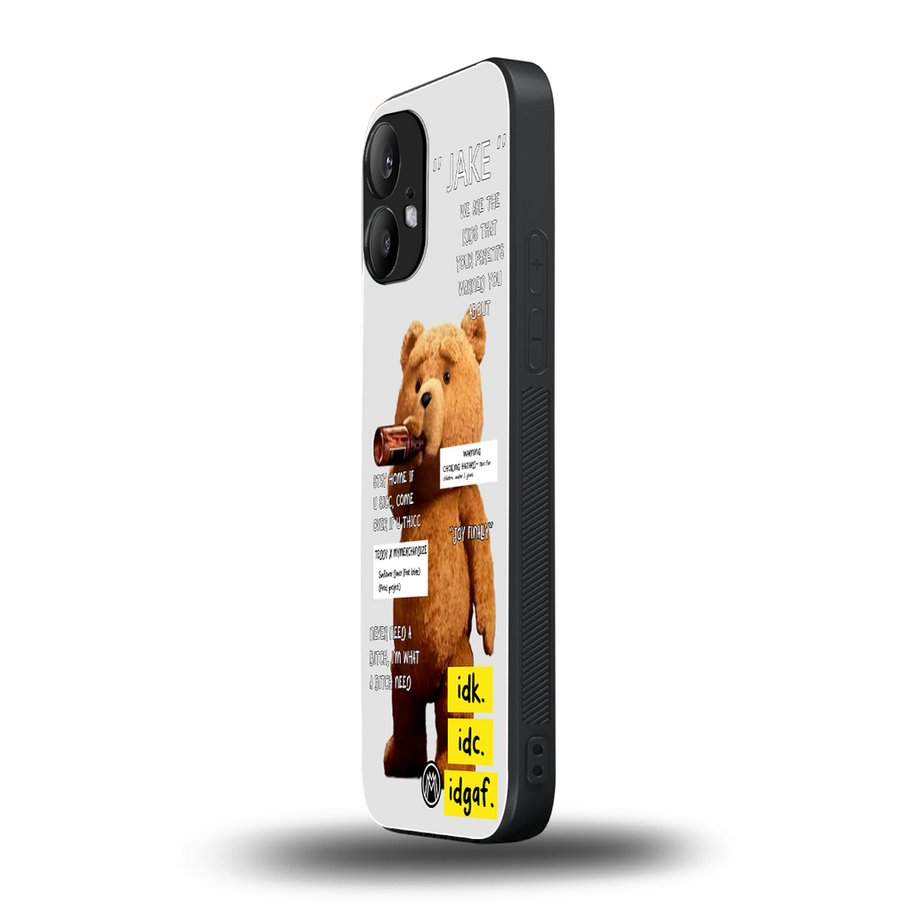 teddy back phone cover | glass case for nothing phone 2